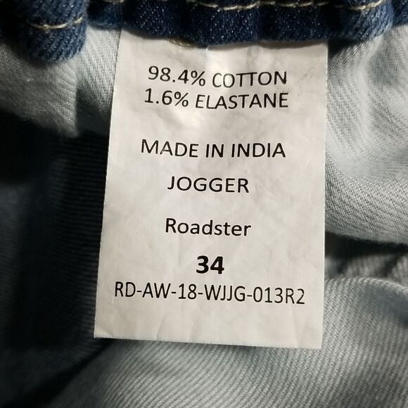 NWT Elasticated-Waist Denim Trousers in Blue Womens Size 34 - Picture 11 of 12